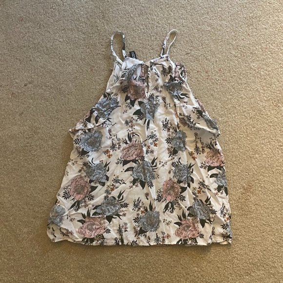 H&M Divided High-Neck Floral Tank Top XS/2 - Picture 3 of 3